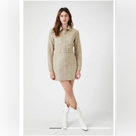 NWT Denim/Twill Long sleeve Dress - Picture 1 of 5